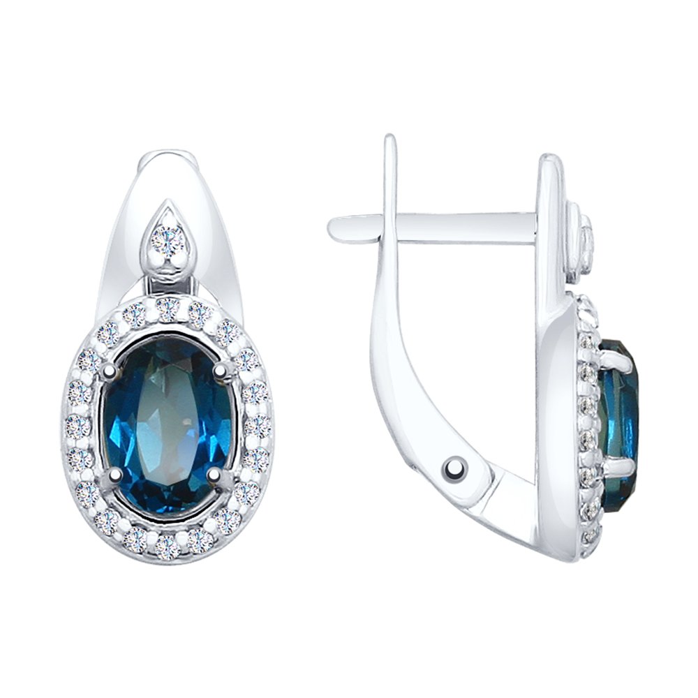 

Серьги из серебра SOKOLOV 92021684, топаз/фианит, 92021684