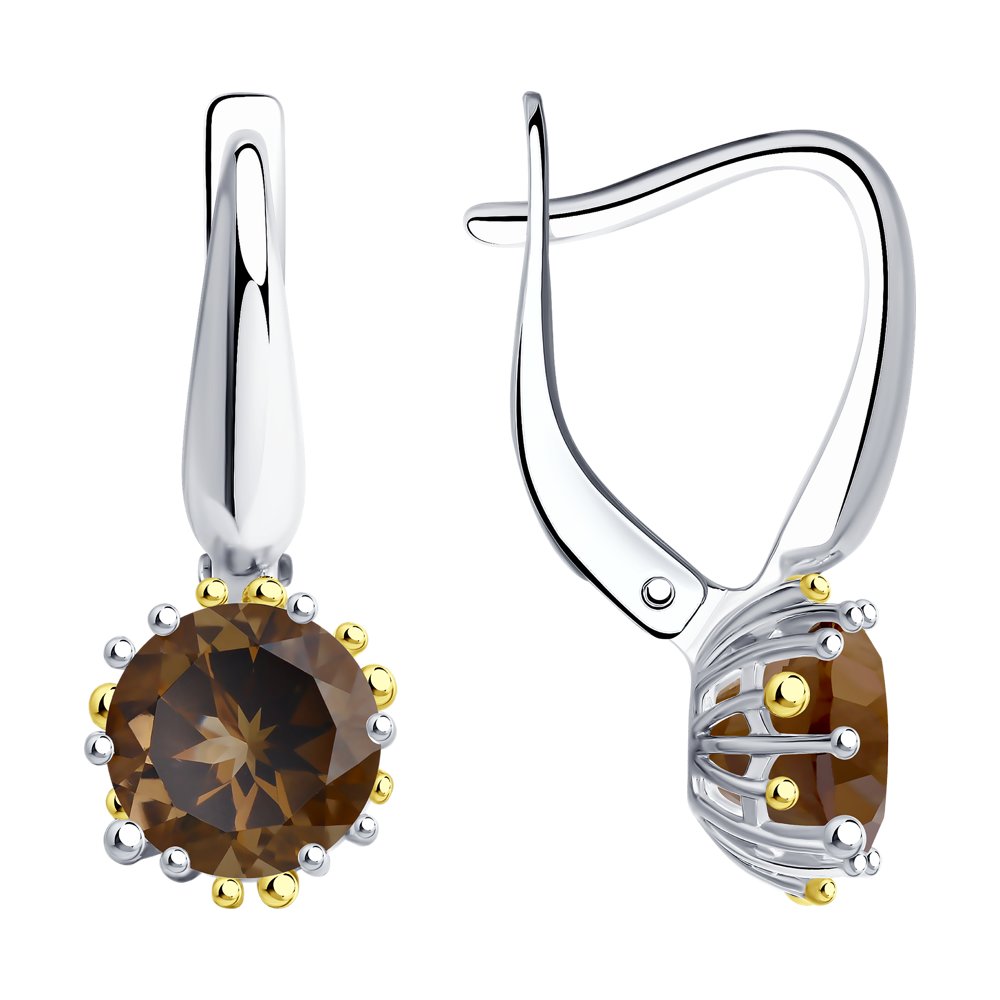 

Серьги из серебра SOKOLOV 92021917, раухтопаз, 92021917