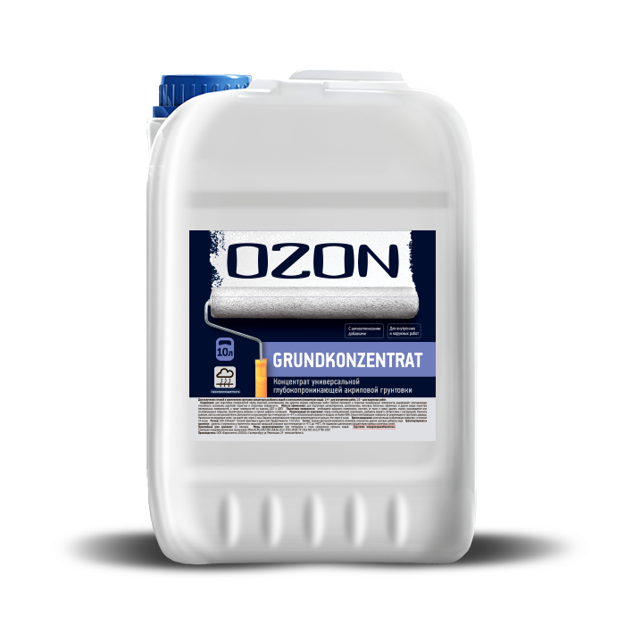 фото Ozon грунтовка концентрат акриловая ozon вд-ак-016-10 10л обычная ozone
