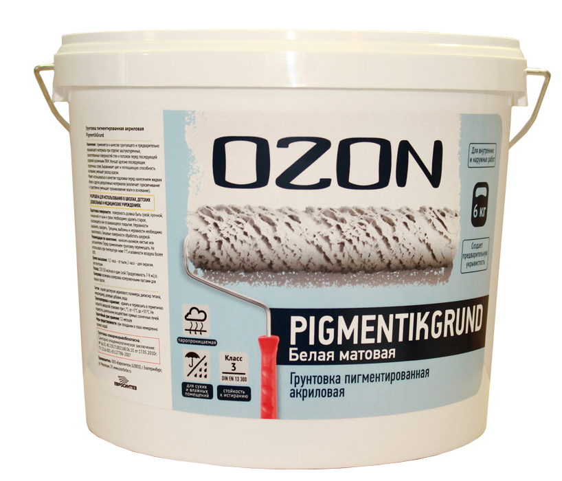 OZON Грунтовка пигментированная под обои OZON Pigmentikgrund ВД-АК-052-14 белая обычная