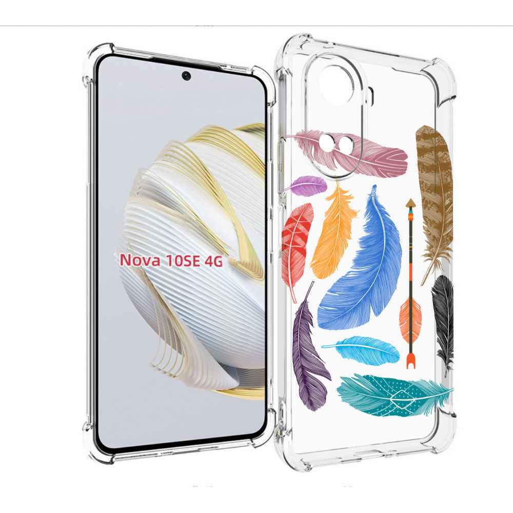 

Чехол MyPads разноцветные перья для Huawei Nova 10 SE, Прозрачный, Tocco