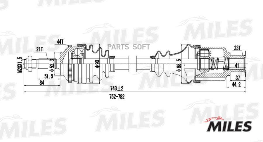 

MILES Приводной вал MILES GC02115
