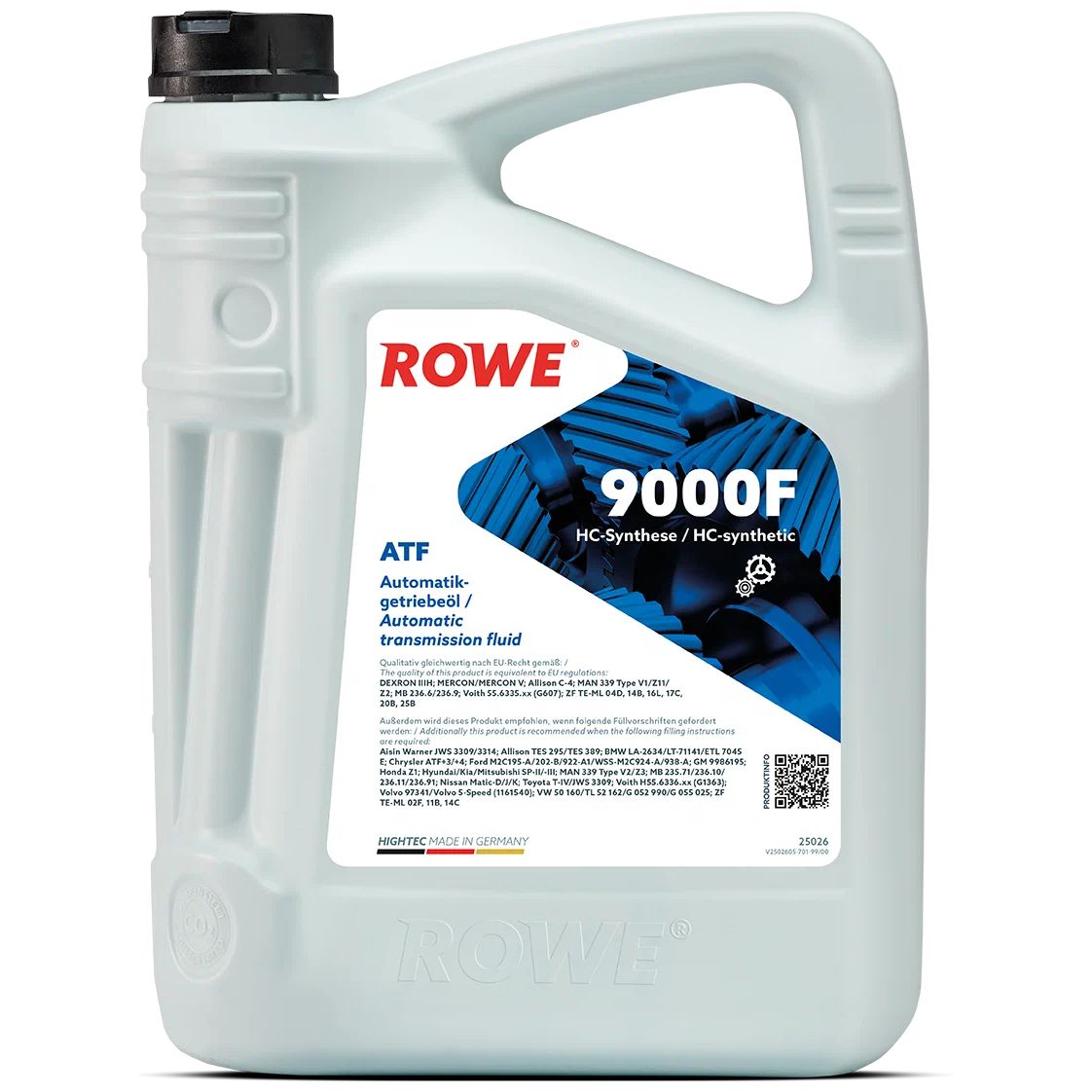 Масло Трансмиссионное Rowe 5Л Нс-Синтетика Hightec Atf 9000 Dexron Iiih ROWE 25020-0050-99