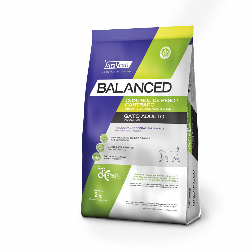 Сухой корм для кошек Vitalcan Balanced для контроля веса, с курицей, 2 кг