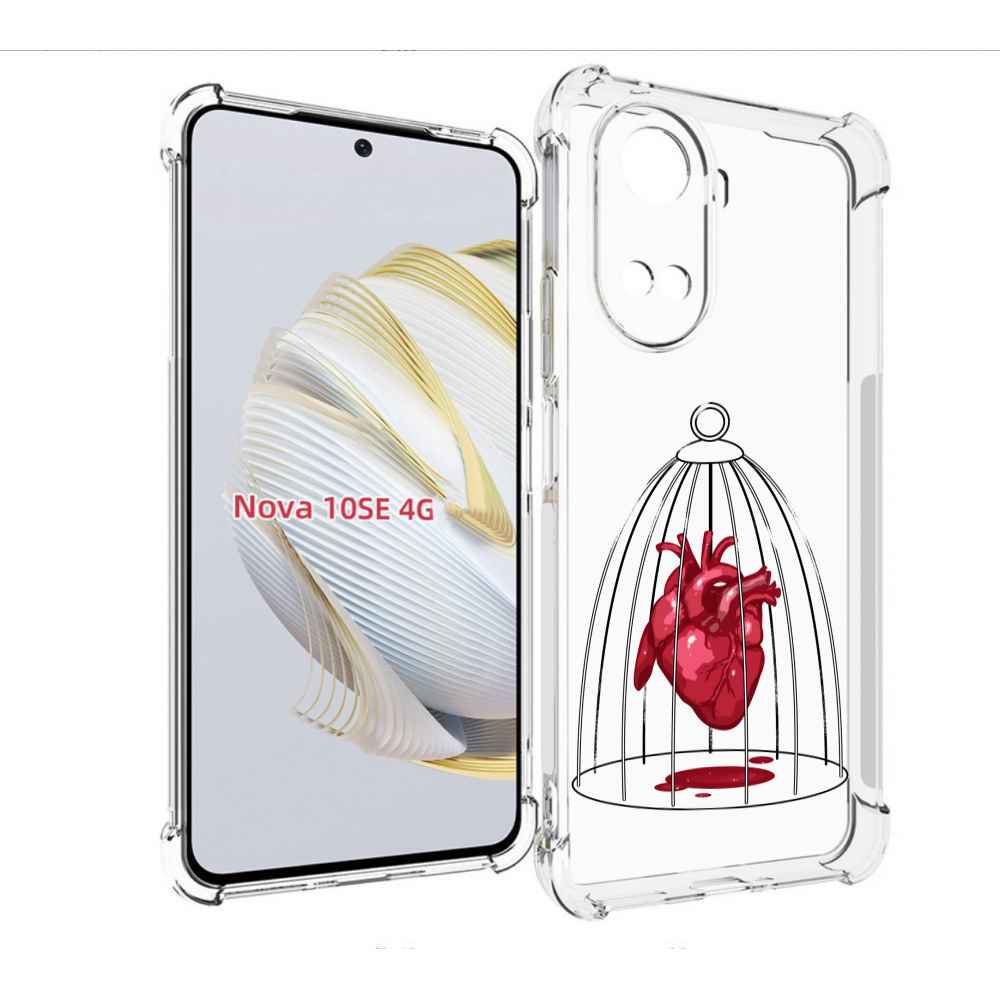 

Чехол MyPads сердце в клетке для Huawei Nova 10 SE, Прозрачный, Tocco