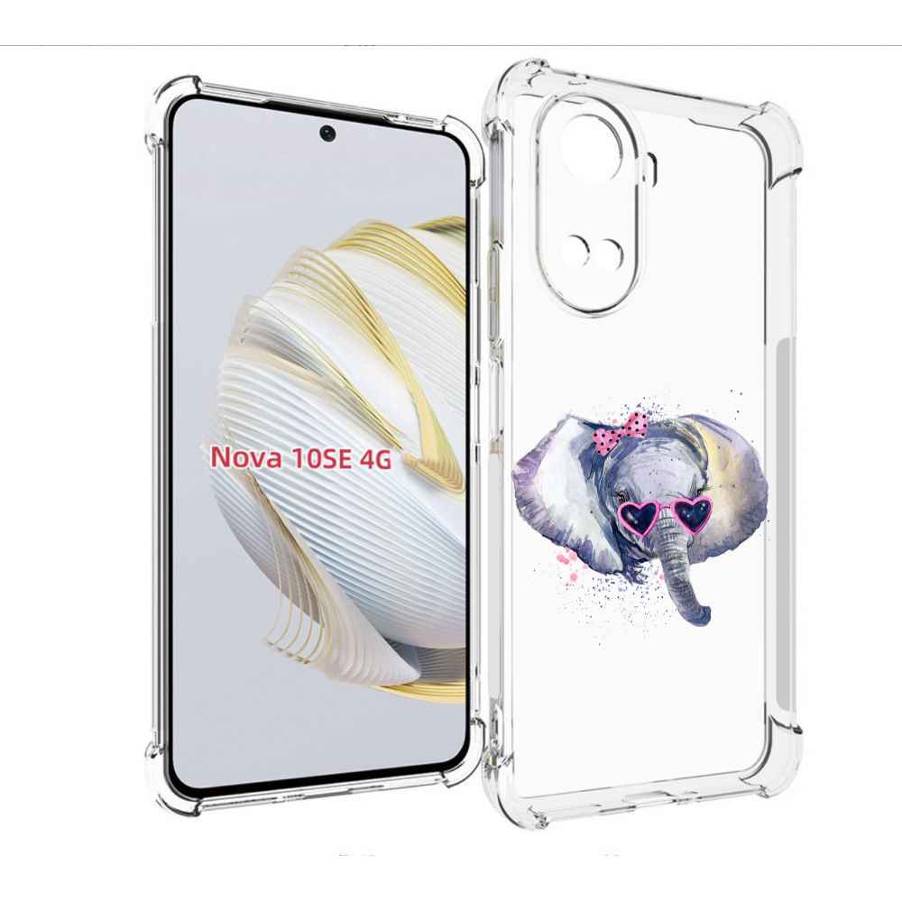 

Чехол MyPads слоник в очках для Huawei Nova 10 SE, Прозрачный, Tocco