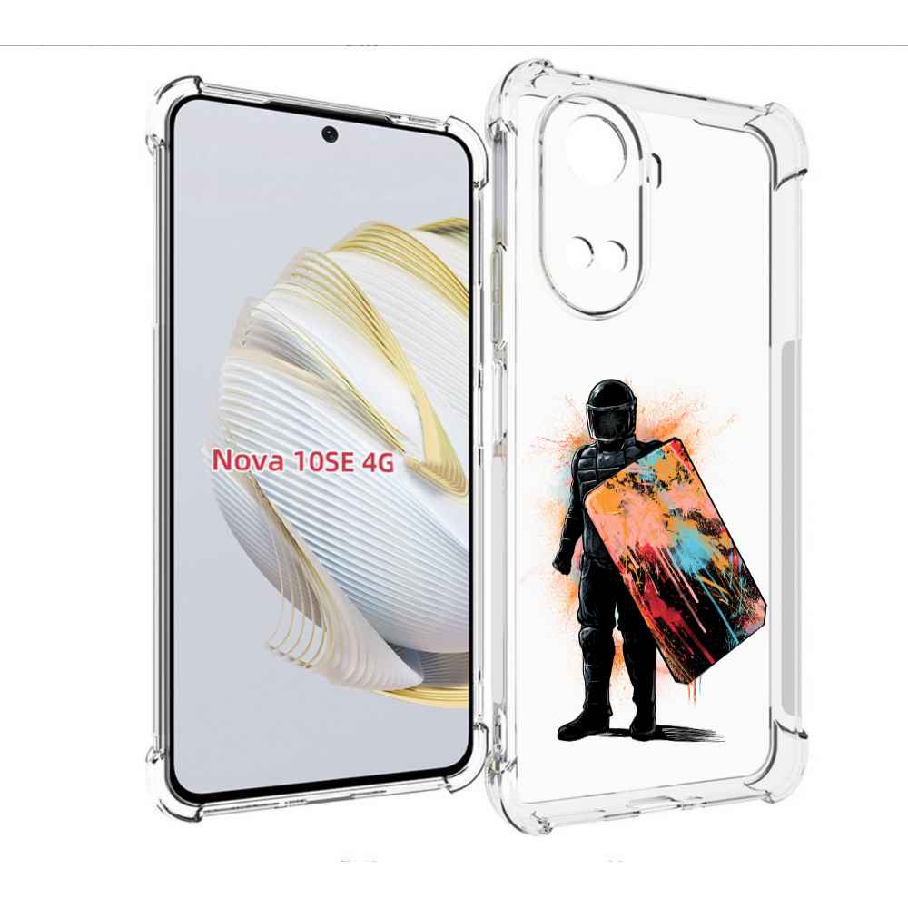 

Чехол MyPads солдат с красочным щитом для Huawei Nova 10 SE, Прозрачный, Tocco