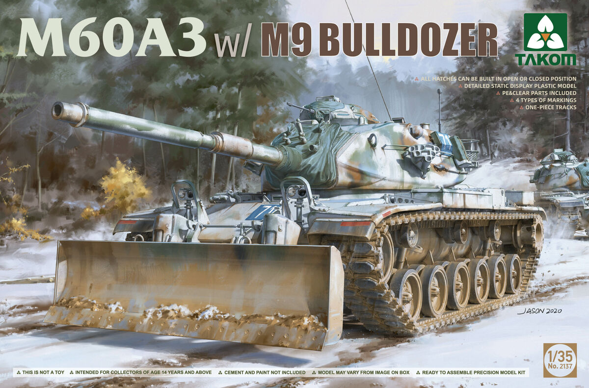 фото Сборная модель takom 1/35 танк m60a3 с бульдозером м9 2137