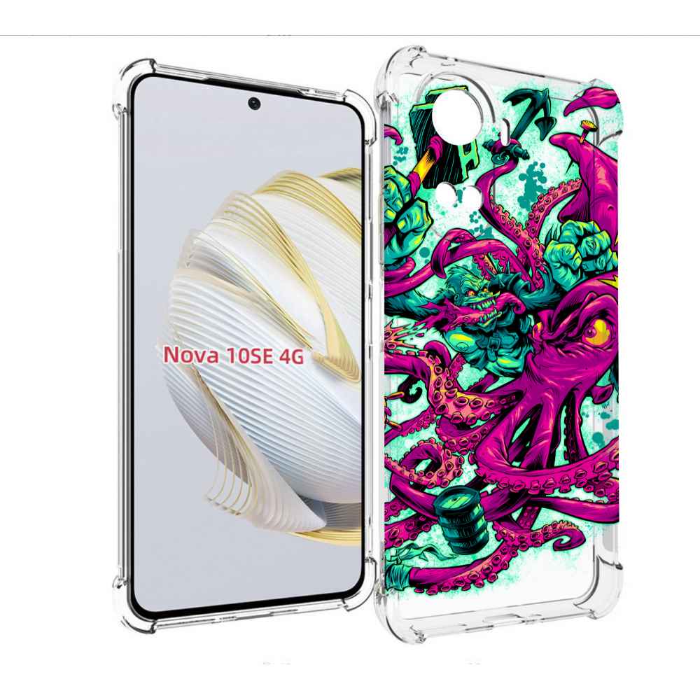 

Чехол MyPads фиолетовый кракен для Huawei Nova 10 SE, Прозрачный, Tocco