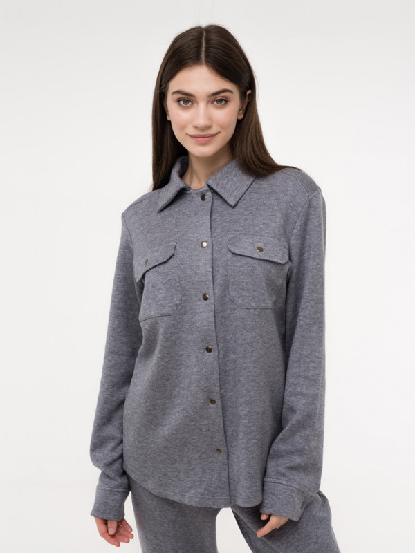 

Рубашка женская LIOLI URB060301LUKEWARM серая 44 RU, URB060301LUKEWARM