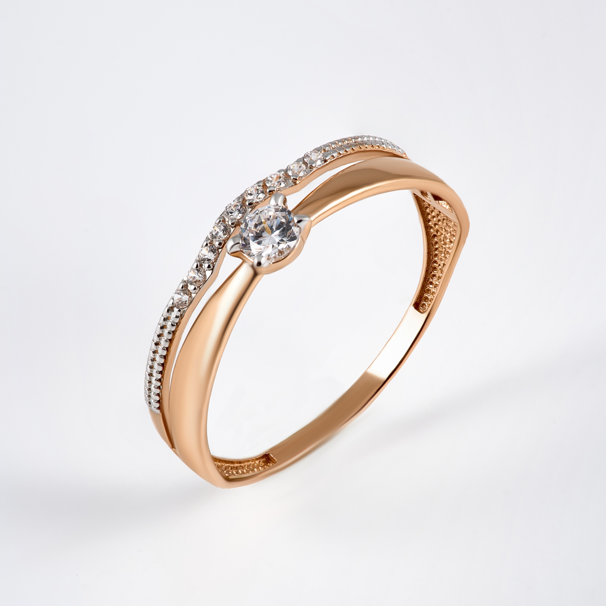 

Кольцо из красного золота с фианитом/Swarovski р.17,5 НАШЕ ЗОЛОТО ЮПК1327636, ЮПК1327636