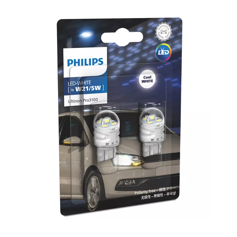 Комплект светодиодных ламп Philips 11066CU31B2 Блистер (2шт) W3x16d LED-White [W21/5W]