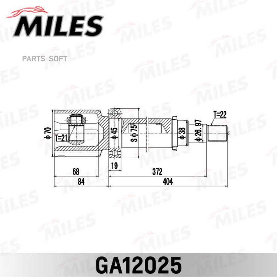 

MILES GA12025 ШРУС внутренний правый FORD FIESTA/FUSION CBK 2001-2008 GA12025 1шт