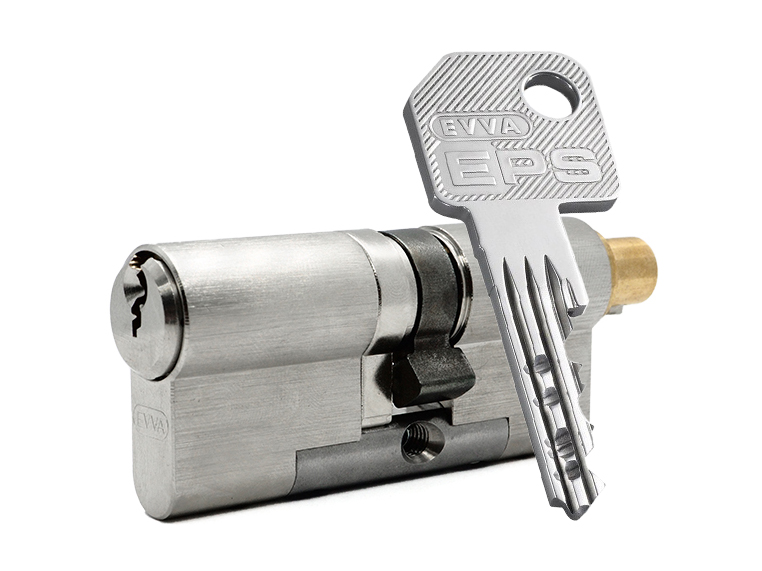 

Цилиндр EVVA EPS ключ-вертушка (размер 51х46 мм) - Никель (5 ключей), Серебристый