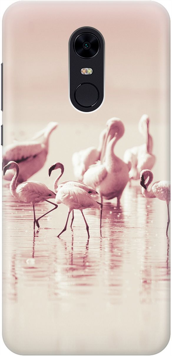 

Силиконовый чехол на Xiaomi Redmi 5 Plus "Розовые фламинго", Белый;розовый, 2042