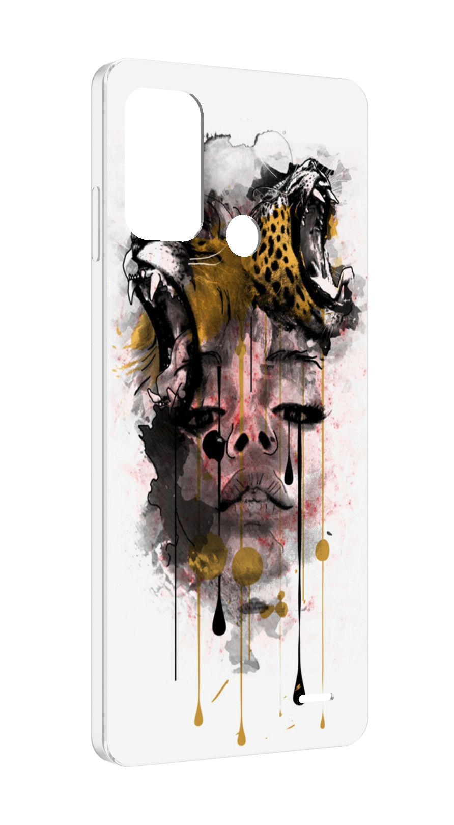 

Чехол MyPads Девушка гепард женский для ZTE Blade A52, Прозрачный, Tocco