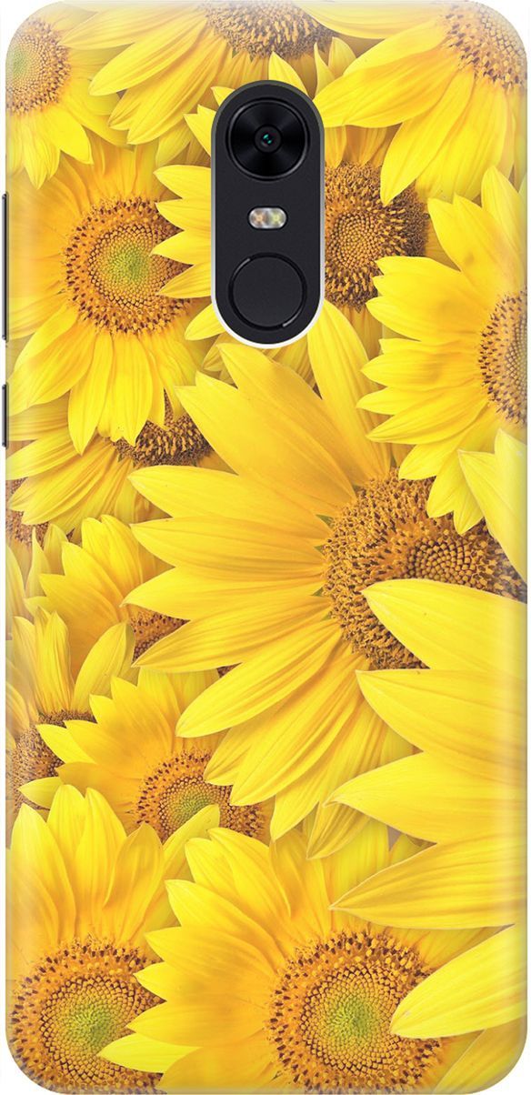 

Силиконовый чехол на Xiaomi Redmi 5 Plus "Море подсолнухов", Желтый;коричневый, 1606