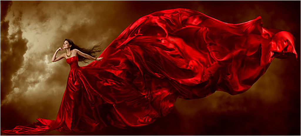 фото Картина на холсте с подрамником хитарт "красное платье" 40x18 см модулка