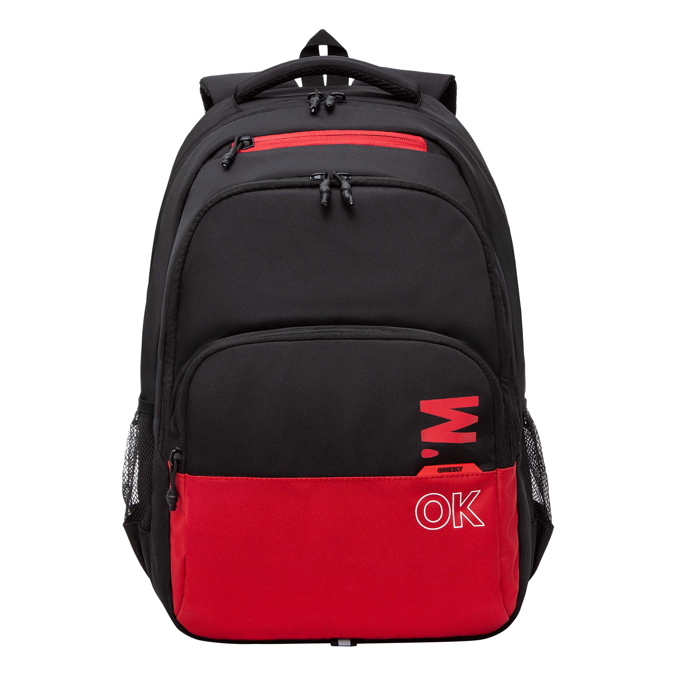 Рюкзак для мальчиков Grizzly RU-430-7 черный, красный