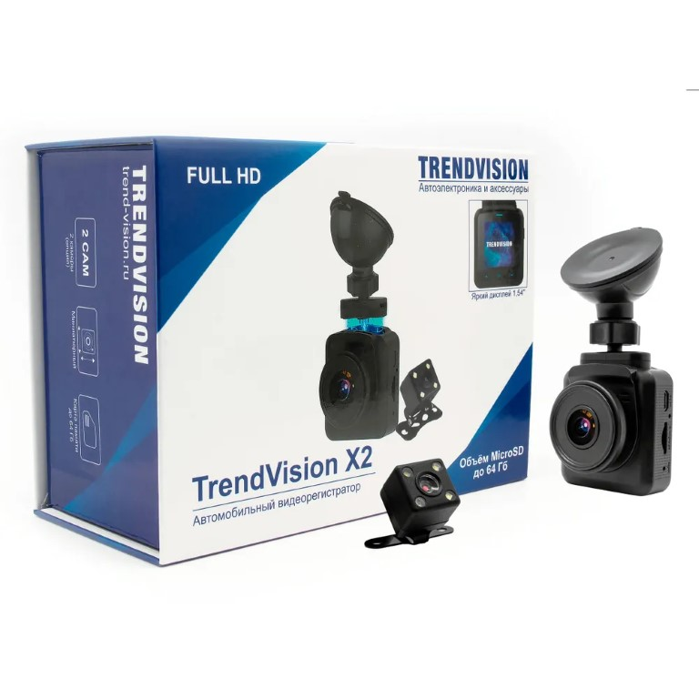 Видеорегистратор TrendVision X2 Dual / Автомобильный видеорегистратор с камерой заднего ви