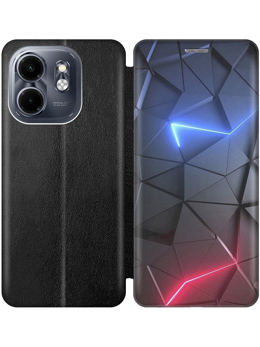 

Чехол-книжка на Infinix Hot 50i / Smart 9 с принтом "Графитовые грани" черный, Черный;серый;синий, 786719331