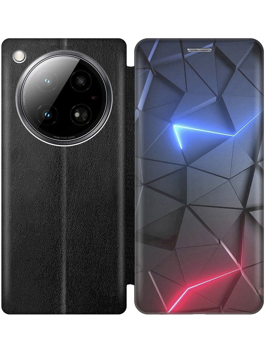 

Чехол-книжка на Infinix Zero 40 4G с принтом "Графитовые грани" черный, Черный;серый;синий, 786722331