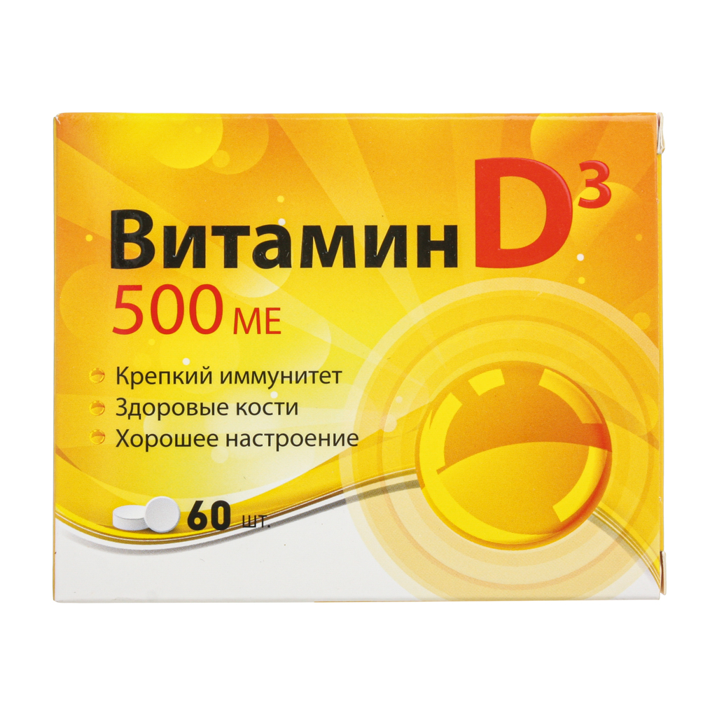 Купить Витамин D3 500 МЕ таблетки 60 шт., Квадрат-С