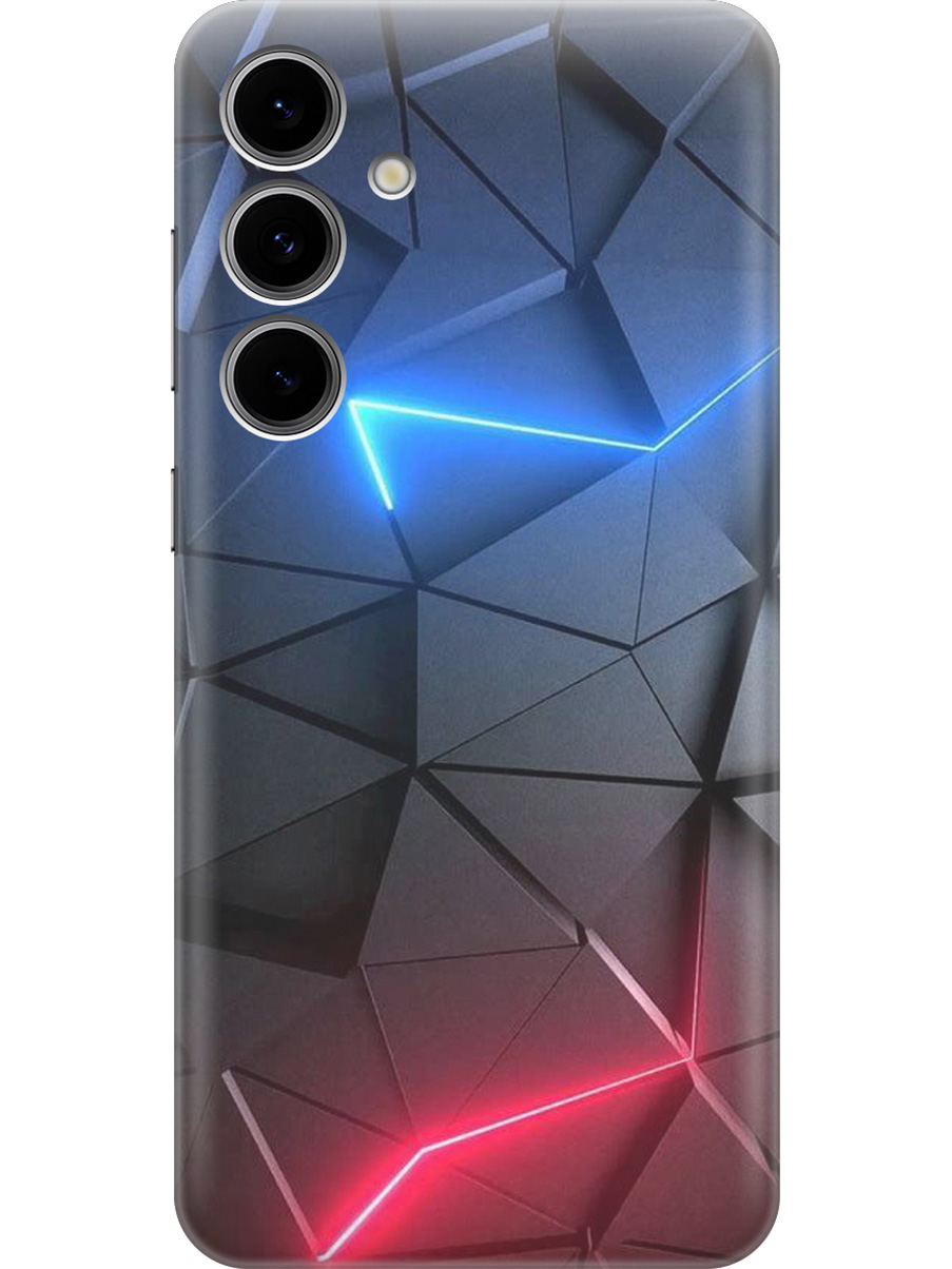 

Силиконовый чехол на Samsung Galaxy S24 FE с принтом "Графитовые грани", Прозрачный;серый;синий, 786718131