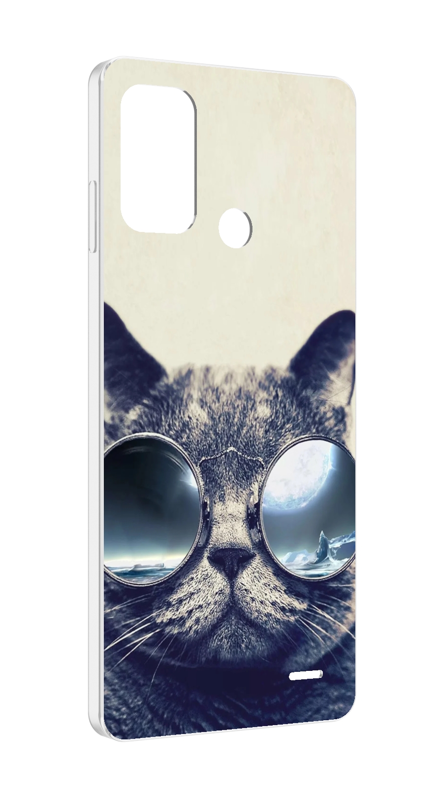 

Чехол MyPads Кот-в-очках-2 для ZTE Blade A52, Прозрачный, Tocco