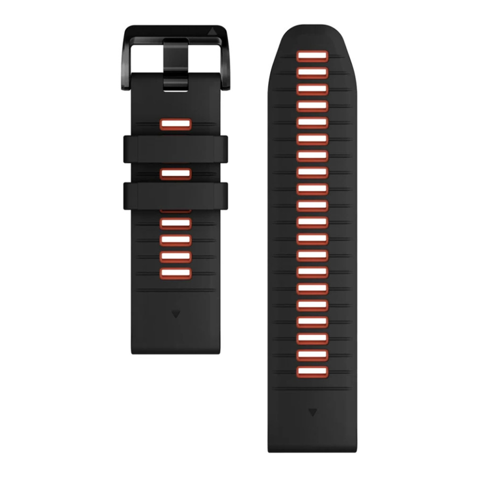 Ремешок Garmin QuickFit 26 Watch Bands Black/Flame Red Silicone 010-13281-06