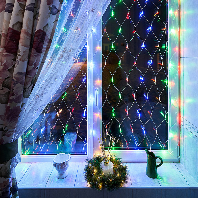 

Световая сетка NEON-NIGHT Гирлянда Сеть 1,5х1,5м, прозрачный ПВХ, 96 LED Мультиколор, Гирлянда Сеть 1,5х1,5м, прозрачный ПВХ, 96 LED Мультиколор