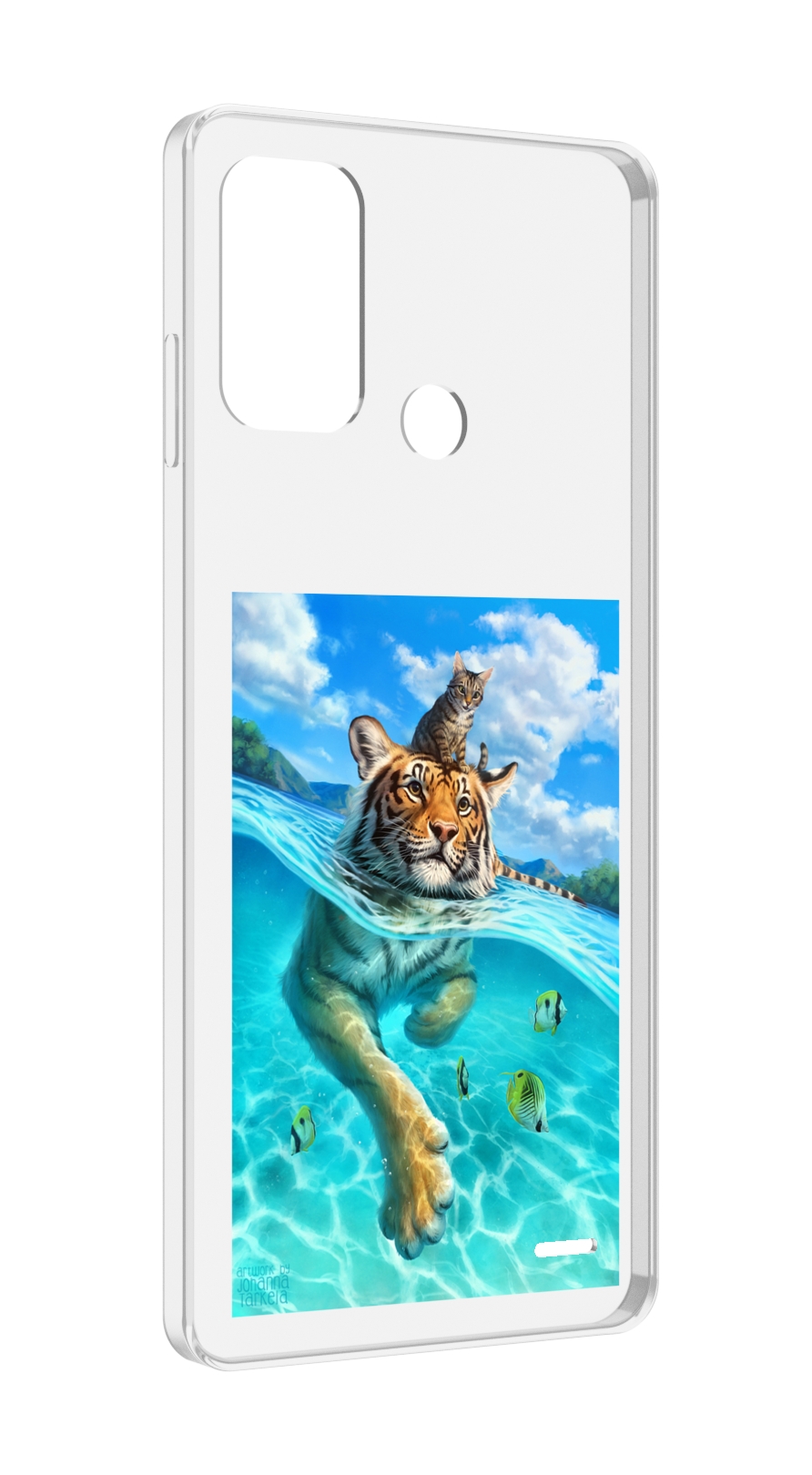 

Чехол MyPads Кот-на-тигре для ZTE Blade A52, Прозрачный, Tocco