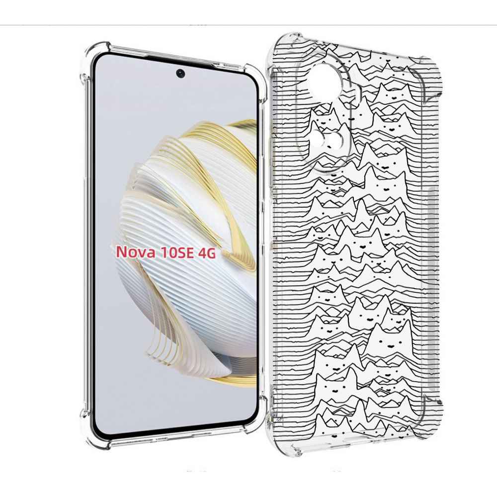 

Чехол MyPads черно белые коты 3D для Huawei Nova 10 SE, Прозрачный, Tocco
