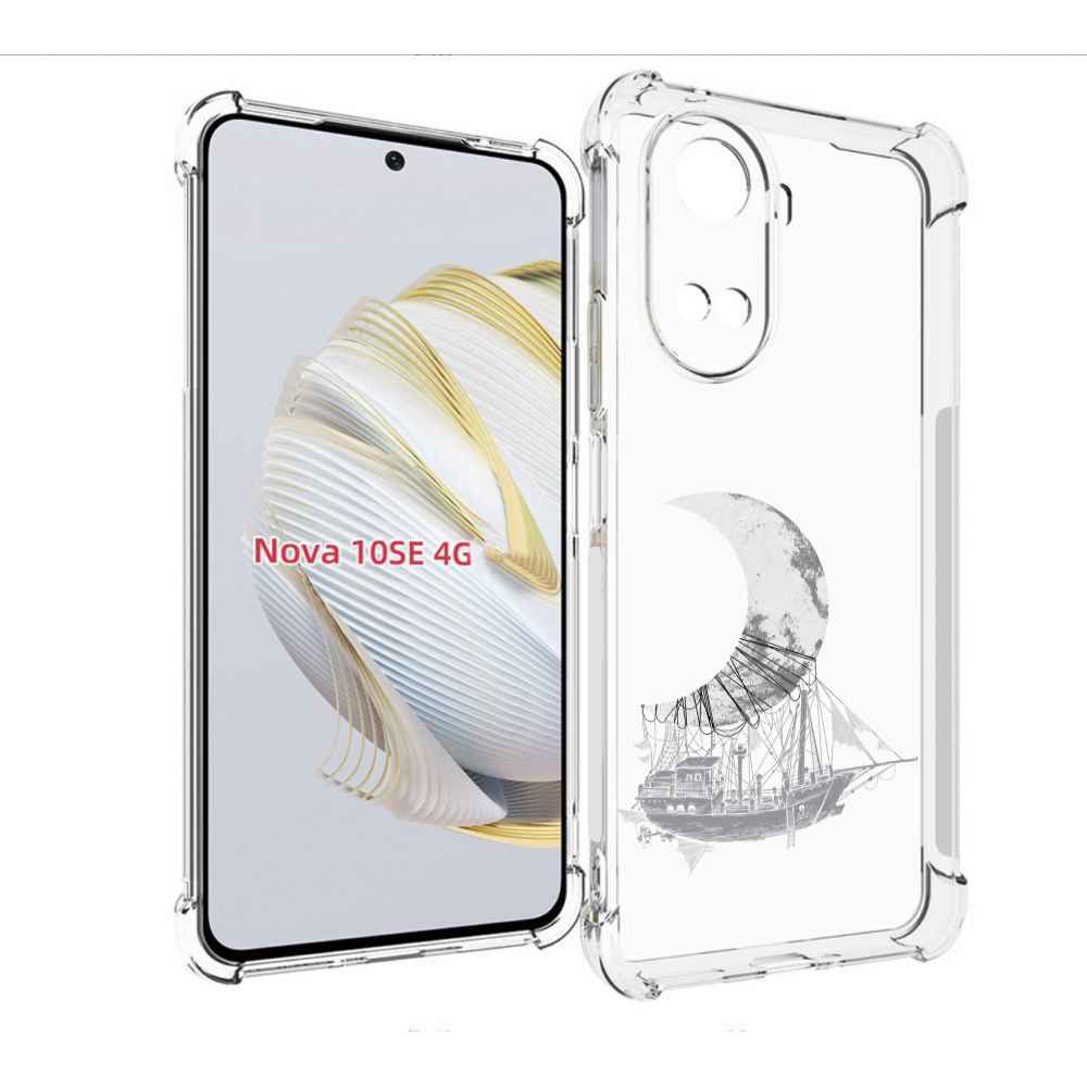 

Чехол MyPads черно белый корабль полумесяц для Huawei Nova 10 SE, Прозрачный, Tocco