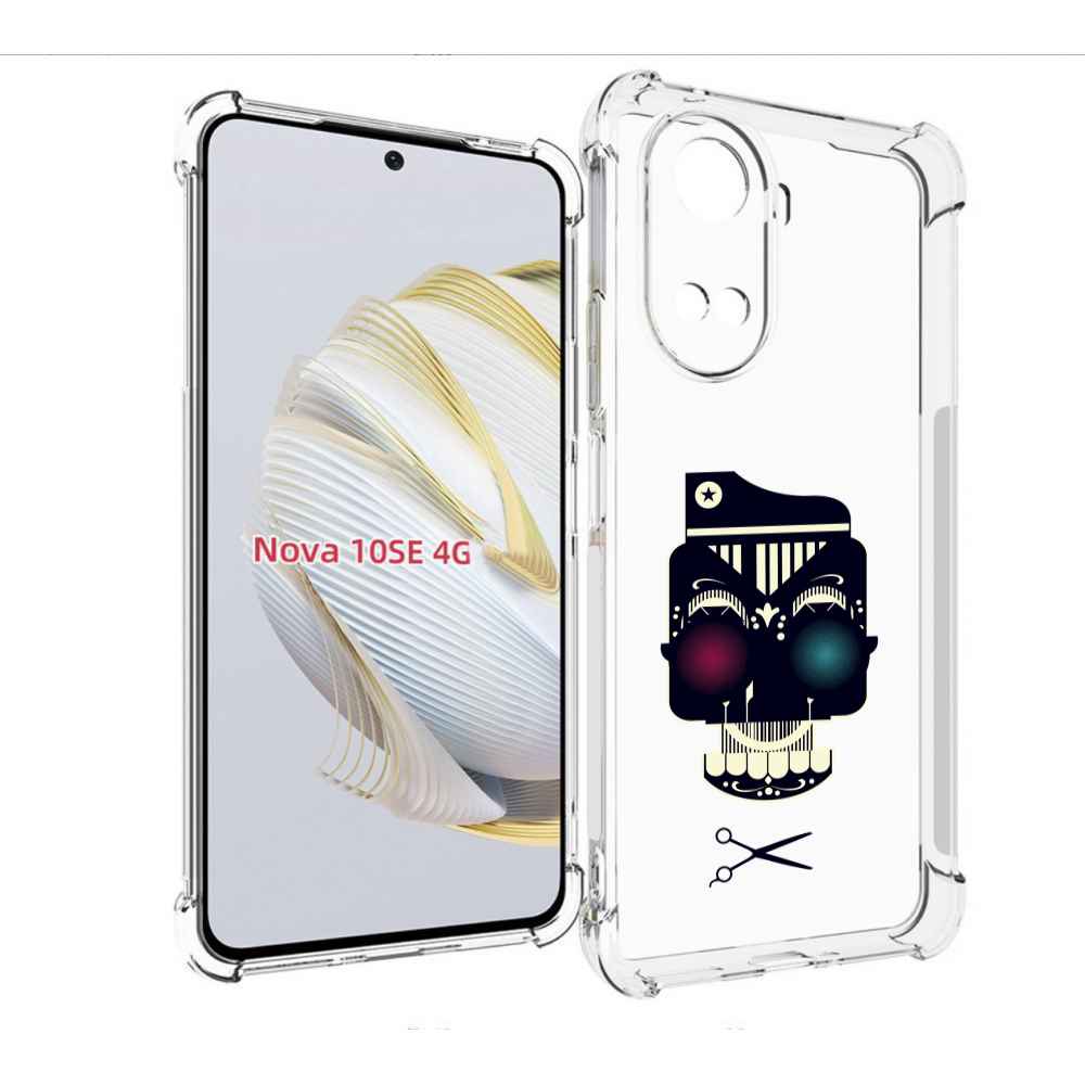 

Чехол MyPads черно белый скелет с яркими глазами для Huawei Nova 10 SE, Прозрачный, Tocco