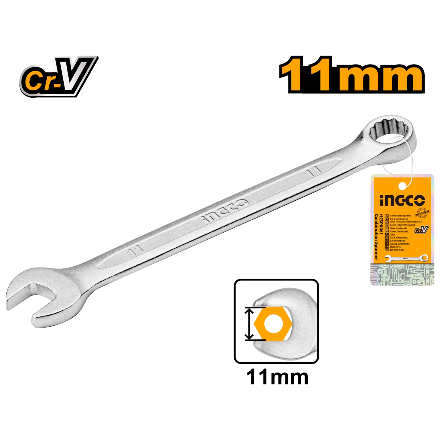 

Ключ гаечный комбинированный INGCO HCSPA111, 11 мм, HCSPA111