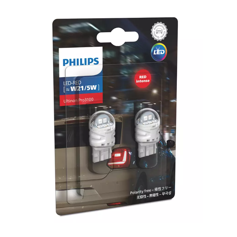 Комплект светодиодных ламп Philips 11066RU31B2 Блистер (2шт) W3x16d LED-RED [-W21/5W]