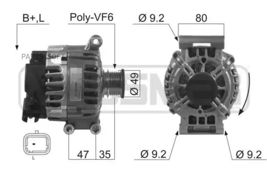 

Генератор ERA для Citroen C4 C4 I C4 II 08-16 Peugeot 308 CC 308 I 308 SW I 06-18 210519