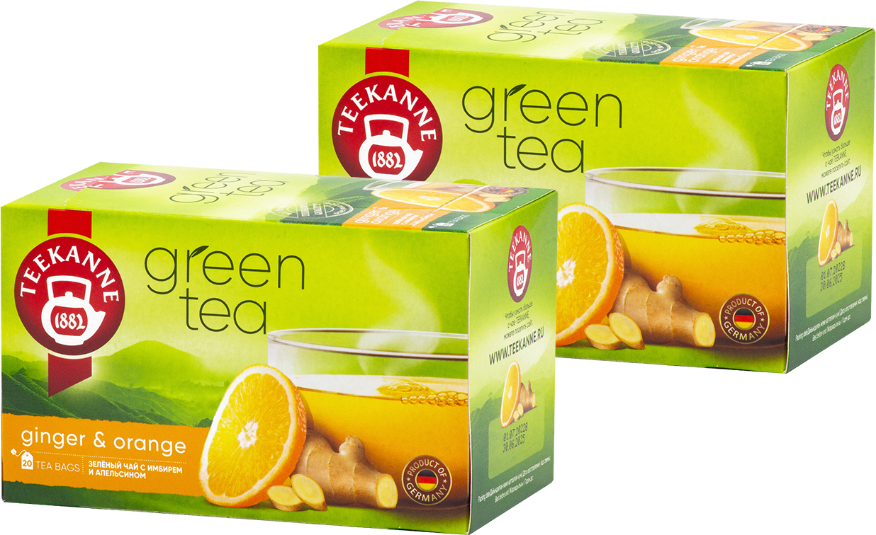 Чай зеленый Teekane Ginger-Orange, 2 шт х 20 пак