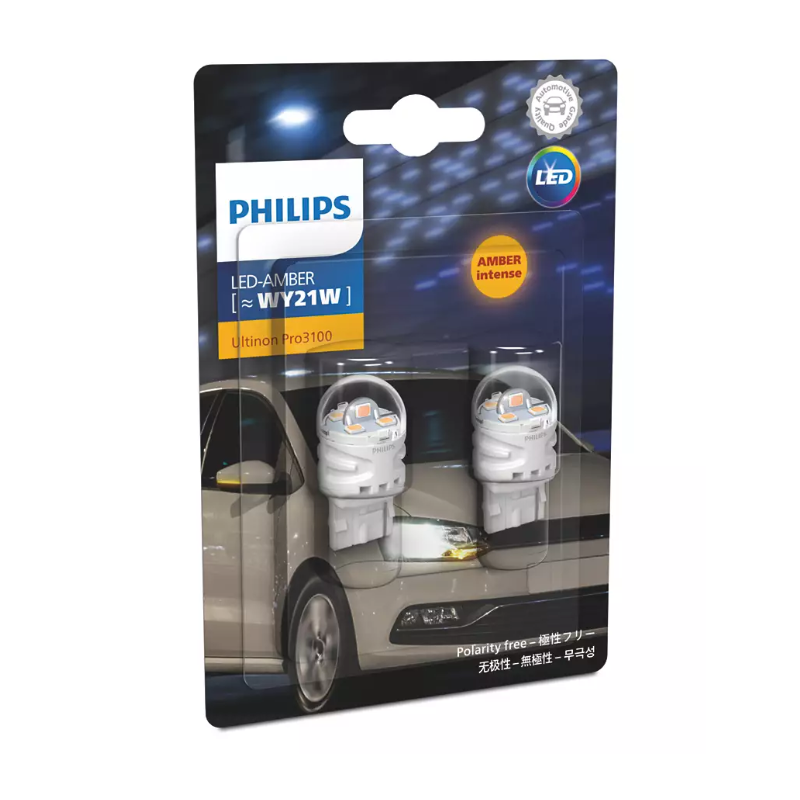 

Комплект светодиодных ламп Philips 11071AU31B2 Блистер (2шт) W3x16d LED-Amber [WY21W], 11071AU31B2