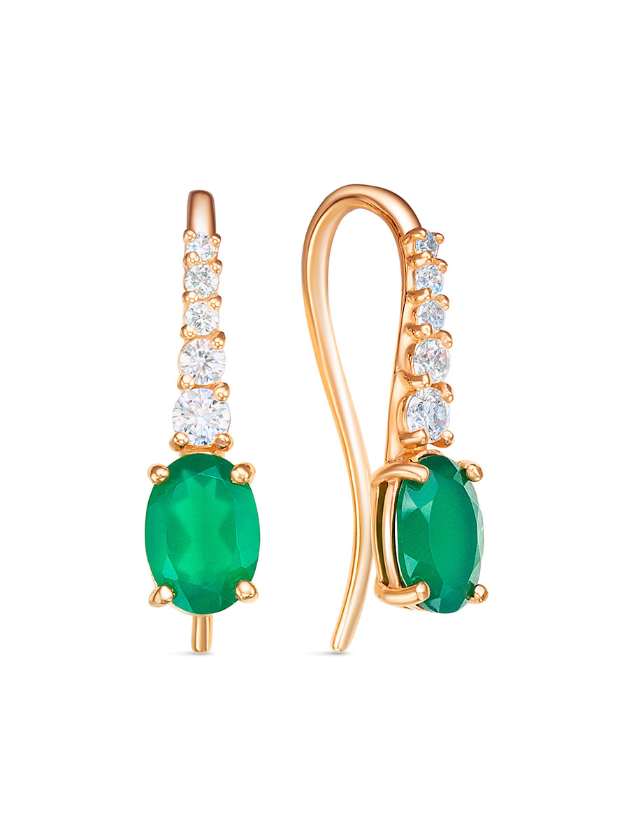 

Серьги из серебра с агатом/фианитом SamoroDki Jewelry 2-04-289-07з, 2-04-289-07з