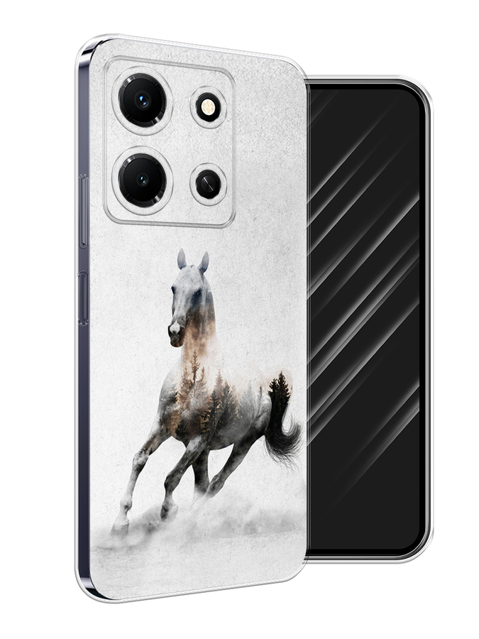 

Чехол Awog на Infinix Note 30i "Лошадь лес", Серый;черный, 3104350-2