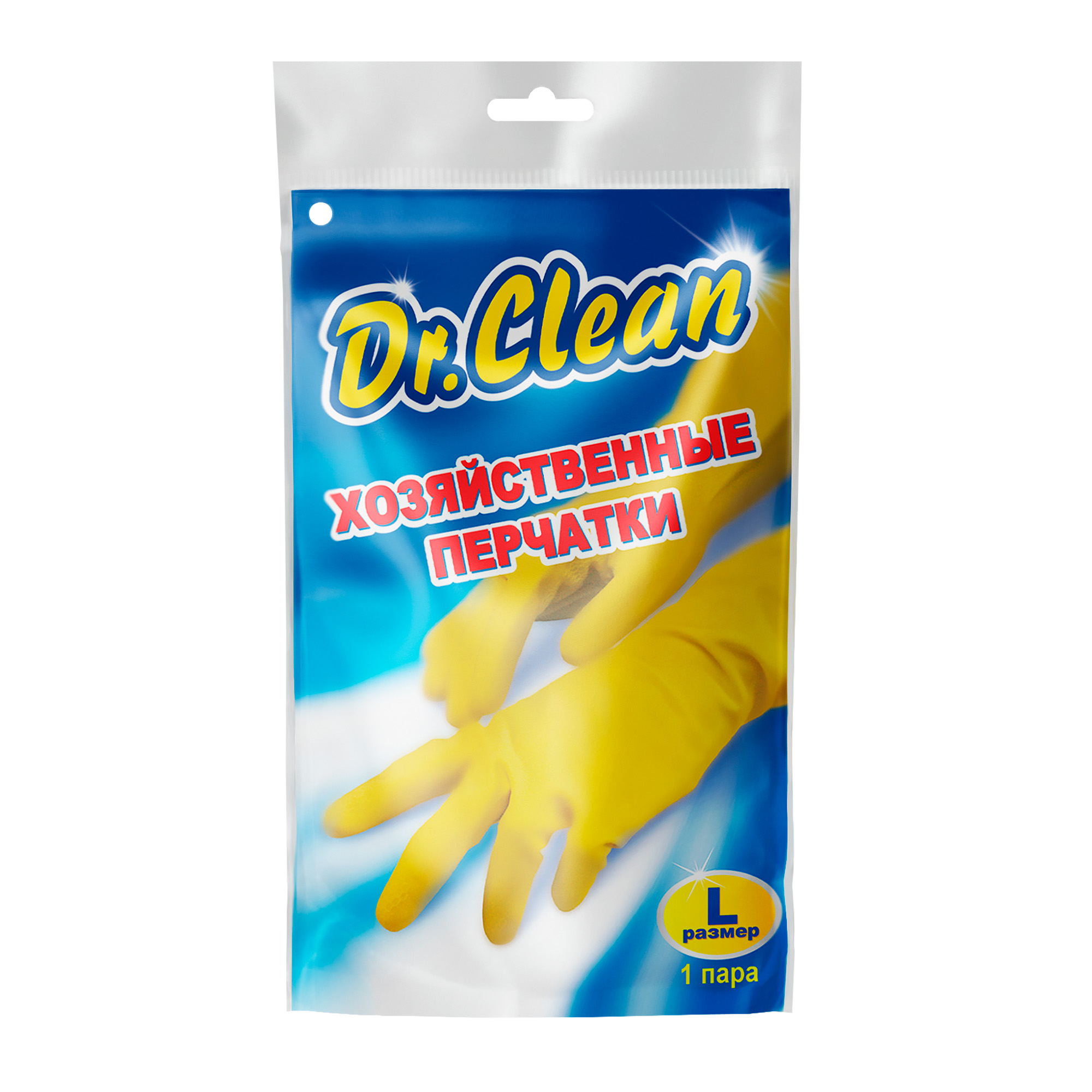 Перчатки хозяйственные Dr. Clean резиновые 4 пары размер L