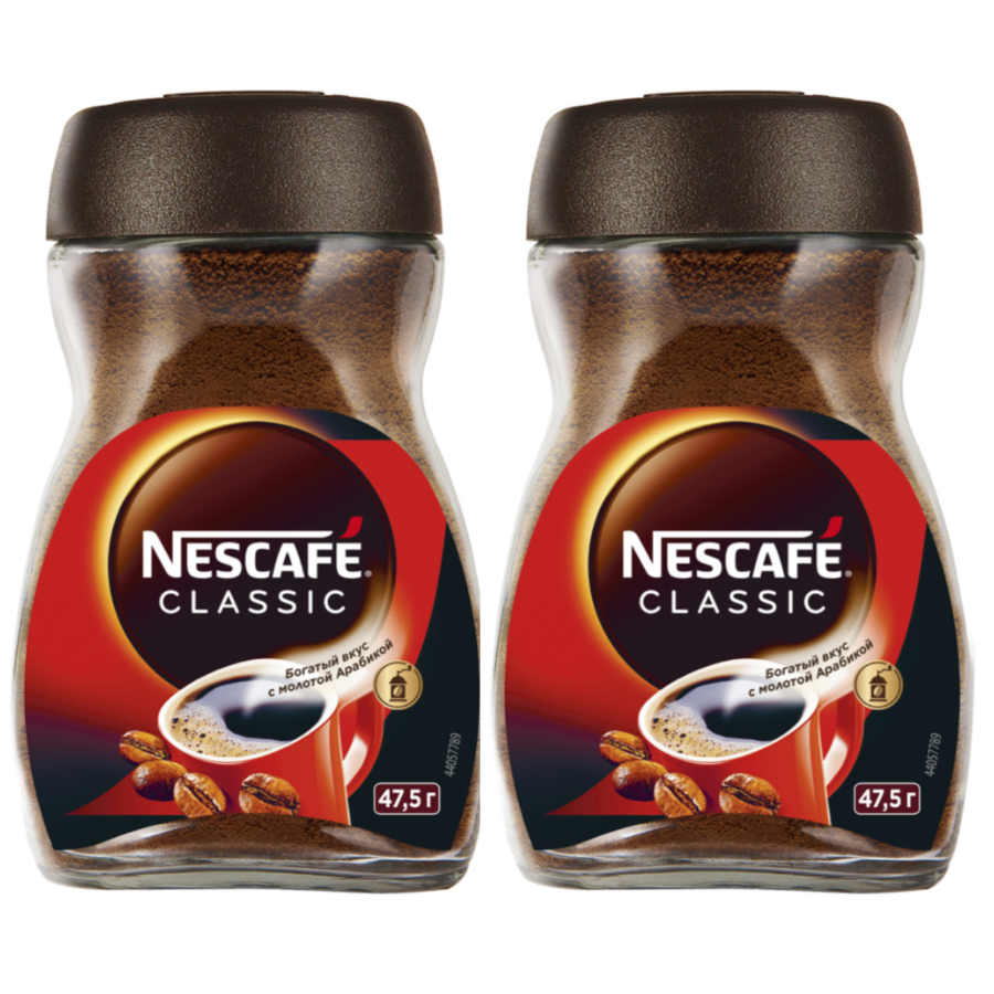 фото Кофе nescafe classic растворимый с молотым, 2 шт по 95 г