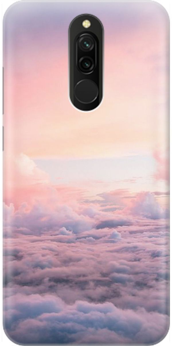 

Силиконовый чехол на Xiaomi Redmi 8 "Высоко над облаками", Фиолетовый;розовый, 1611