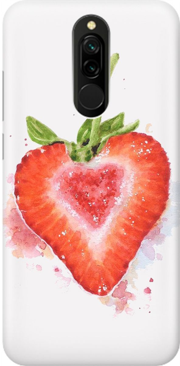 

Силиконовый чехол на Xiaomi Redmi 8 "Акварельная клубничка", Белый;красный, 2047