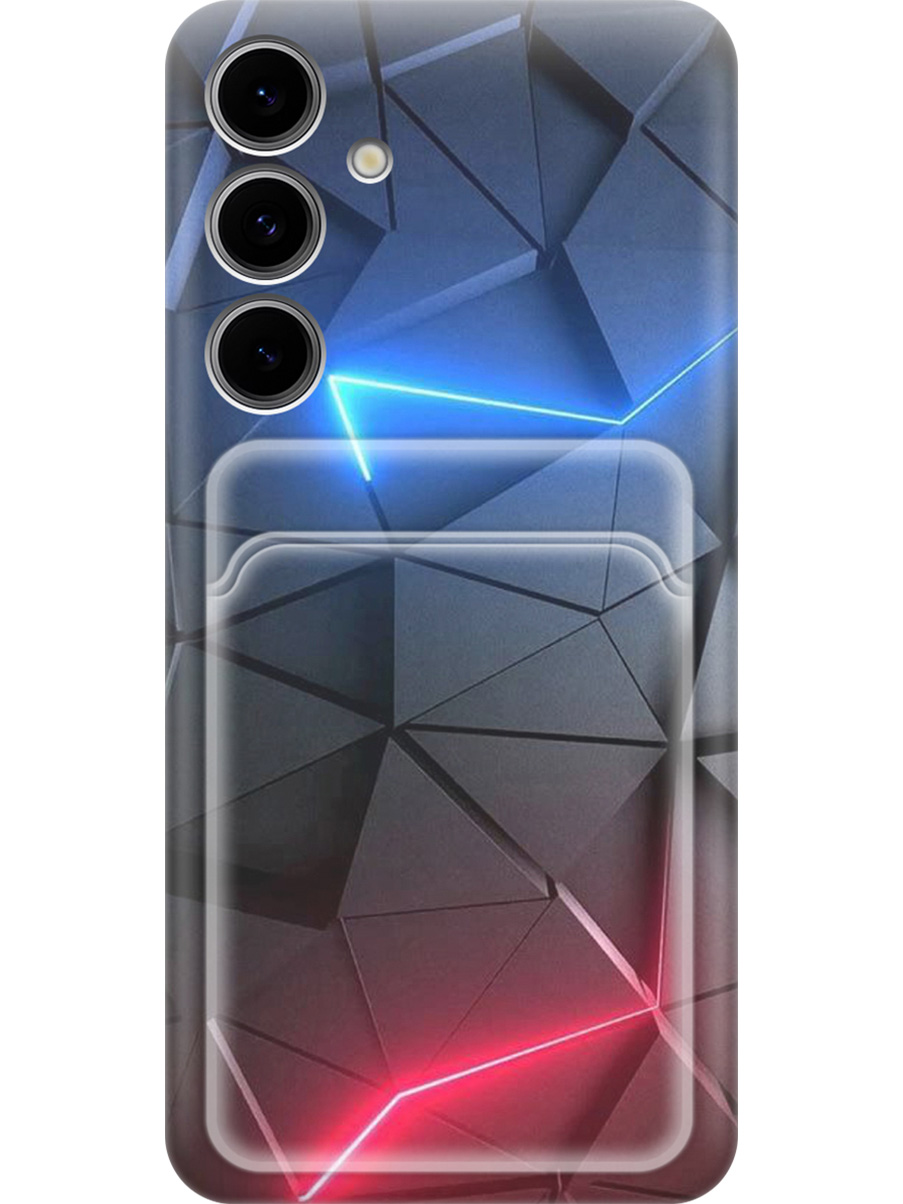 

Силиконовый чехол на Samsung Galaxy S24 FE с принтом с карманом для карты 842734, Прозрачный;серый;синий, 786718131