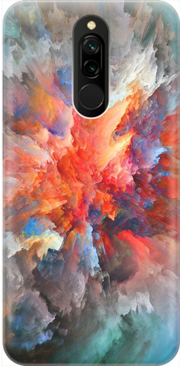 

Силиконовый чехол на Xiaomi Redmi 8 "Взрыв цвета", Оранжевый;серый, 2047