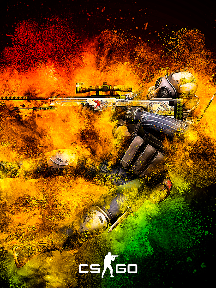 

Постер DRABS А3 counter strike CS GO парень с винтовкой в клубах дыма