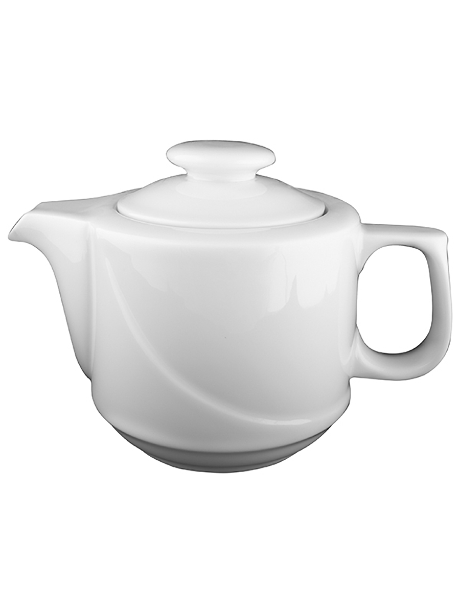 Чайник с крышкой Башкирский фарфор белый 9х9х10,9 см, 300 мл